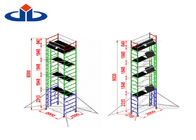 मिश्र धातु एल्यूमीनियम मोबाइल टॉवर पाड़ हल्के वजन पाड़ टॉवर मंच 272kg लोड क्षमता
