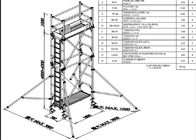 मोबाइल एल्यूमीनियम पाड़ टॉवर टिकाऊ 7.5 मीटर आसान टावर मचान