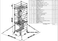 स्थिर स्टील मचान सिस्टम एल्यूमीनियम मोबाइल लाइटवेट पाड़ टॉवर